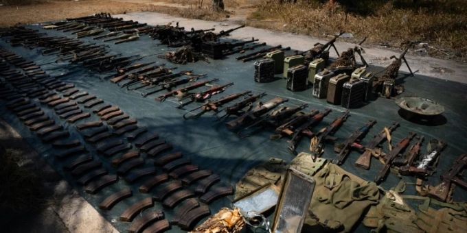 Beschlagnahmte Kriegswaffen in Mosambik Beschlagnahmte Kriegswaffen in Mosambik