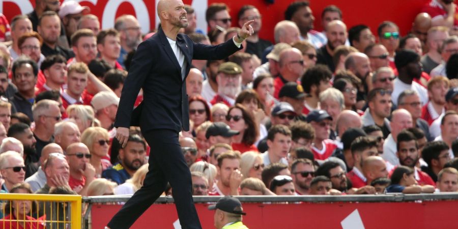 Manchester Uniteds Trainer Erik ten Hag konnte die Niederlage seines Teams nicht verhindern.