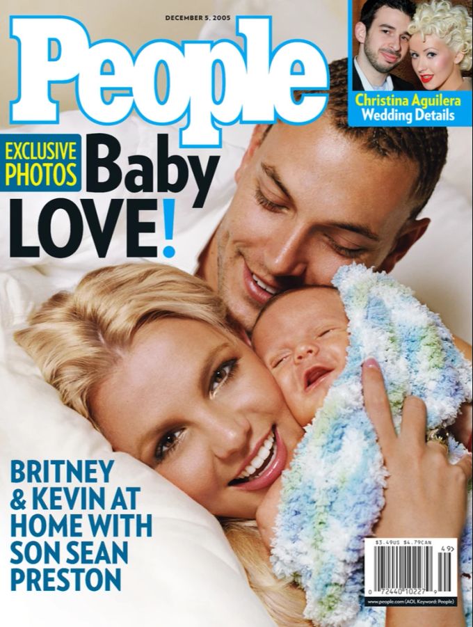 Britney Spears und Kevin Federline mit ihrem Sohn Sean Preston auf dem Cover von Vogue im Jahr 2005 auf dem Cover vom «People»-Magazin Brintey Spears
