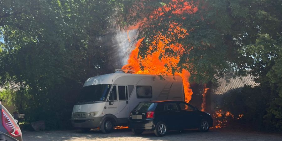 Grenchen: Wohnmobil Brand.