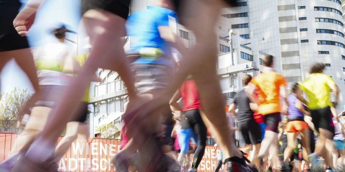 Die Läufer des Wiener Marathons in Aktion. Die Läufer des Wiener Marathons in Aktion.