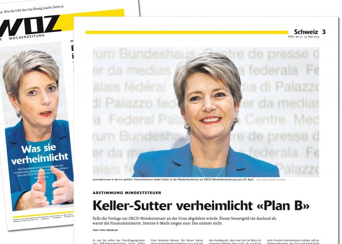 Das EFD widerspricht der Darstellung in der «Wochenzeitung» vehement. Keller-Sutter WOZ Plan B