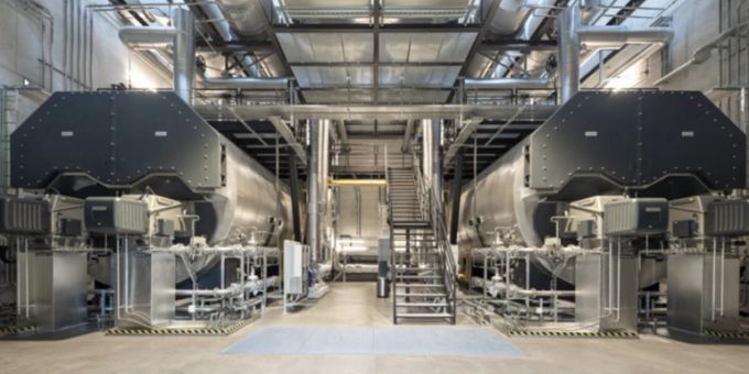 Die Fernwärmezentrale Lukasmühle. Maschinen in einer Fernwärmezentrale