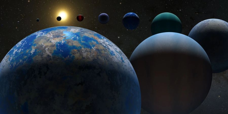 Die Illustration zeigt verschiedene Arten von Exoplaneten. Rund 30 Jahre nach dem ersten Nachweis eines Exoplaneten hat die US-Raumfahrtagentur Nasa mittlerweile mehr als 5000 Exemplare registriert.