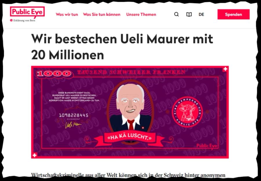 Bestechung Ueli Maurer käluscht