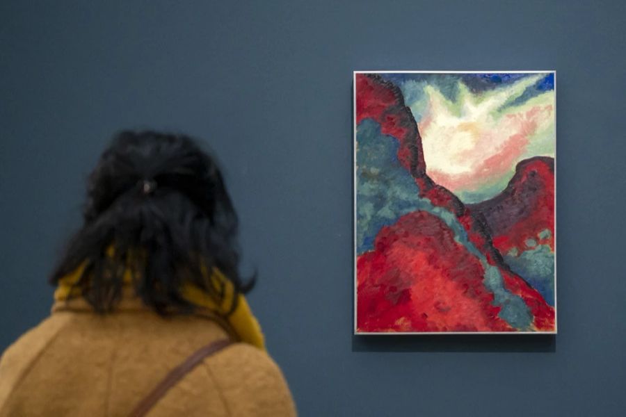 Ein Gemälde von Georgia O'Keeffe in der Fondation Beyeler in Basel.