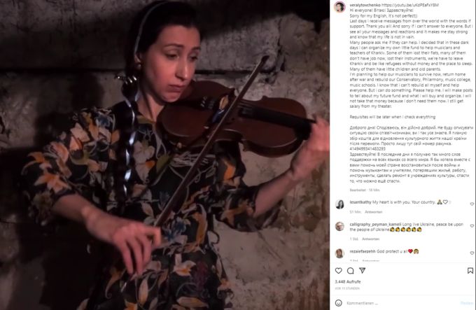Vera Lytovchenko versucht, den Menschen während des Ukraine-Kriegs mit Musik Trost zu spenden. Ukraine Krieg