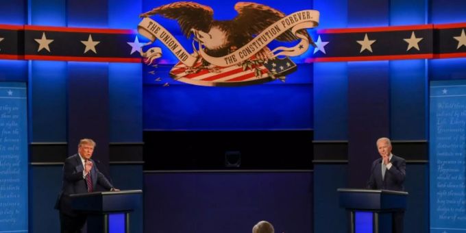 Trump (l.) und Biden bei TV-Duell Trump (l.) und Biden bei TV-Duell