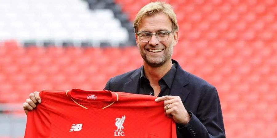 Trainer Jürgen Klopp bei seiner Vorstellung beim FC Liverpool im Oktober 2015. Foto: Phil Richards/EPA/dpa