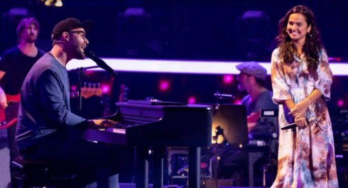 «The Voice of Germany»: Mark Forster versucht Hannah mit seinem Song zu überzeugen. «The Voice of Germany»