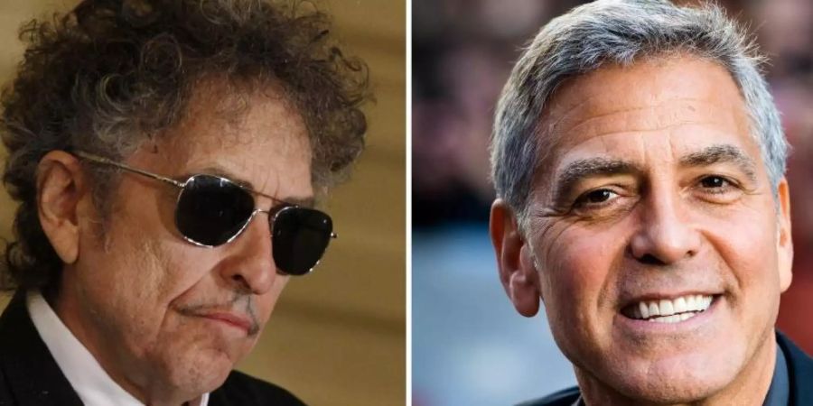 Bob Dylan (l) und George Cloone arbeiten als Produzenten zusammen. Foto: Fang Zhe/Nathan Denette/Xinhua/Zuma Press/The Canadian Press/AP/dpa