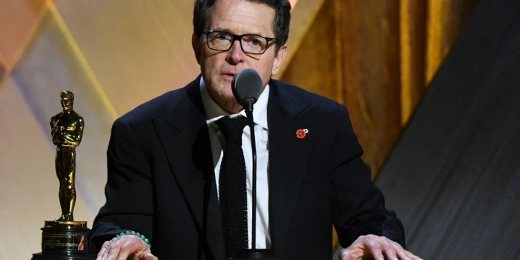 Actor and Parkinson’s activist Michael J. Fox receives honorary Oscar