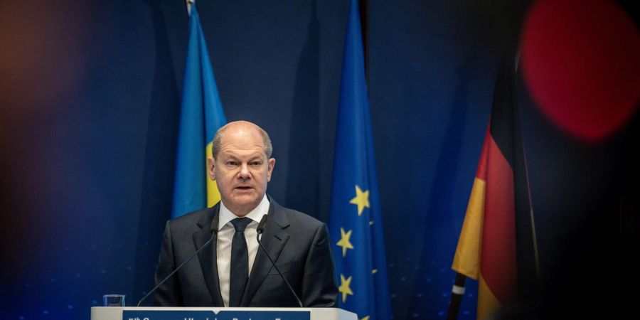 Bundeskanzler Olaf Scholz: «Wer heute in den Wiederaufbau der Ukraine investiert, der investiert in ein künftiges EU-Mitgliedsland».