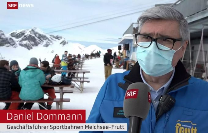 Daniel Dommann, Geschäftsführer Sportbahnen Melchsee-Frutt, begrüsst die Entscheidung seiner Kantonsregierung in Bezug auf die Sitzgelegenheiten für die Take-away-Gäste. Coronavirus BAG Skigebiete