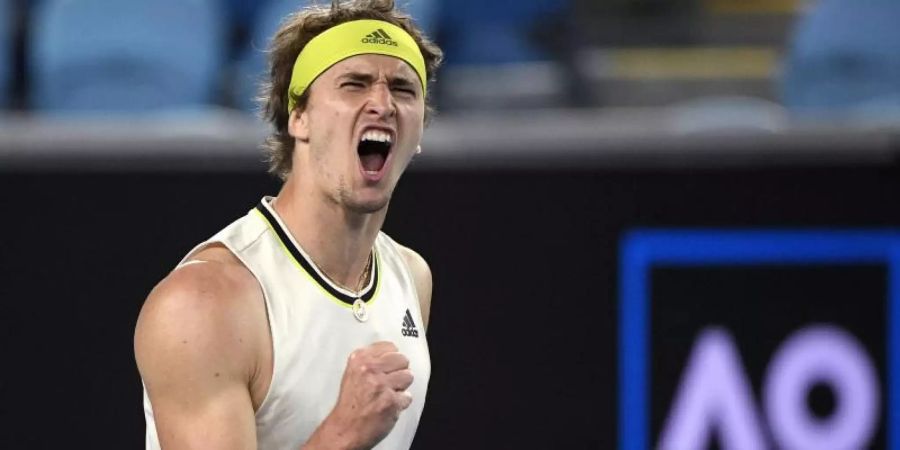 Alexander Zverev steht im Viertelfinale der Australian Open. Foto: Andy Brownbill/AP/dpa