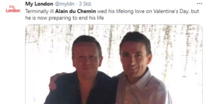 Alain du Chemin und sein Partner haben am Valentinstag geheiratet.