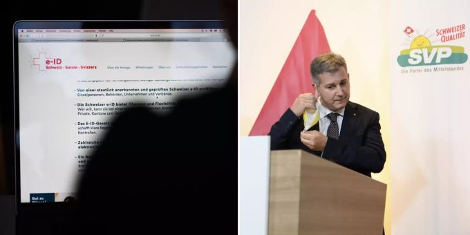 Der Parteivorstand der SVP mit Präsident Chiesa wollte die Abstimmungsparole zum E-ID-Gesetz einen Tag vor der Delegiertenversammlung fassen. SVP E-ID Chiesa