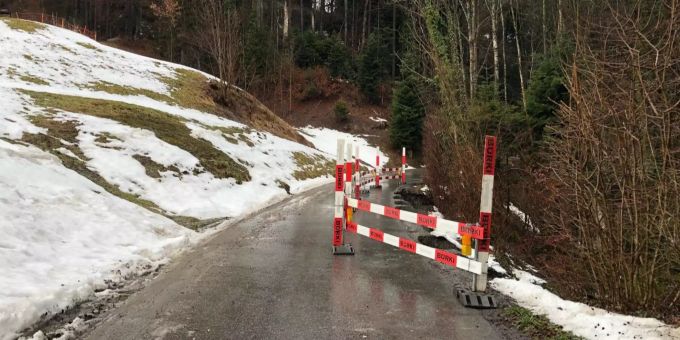 Rüdenstrasse für den Verkehr von und nach Berneck gesperrt.