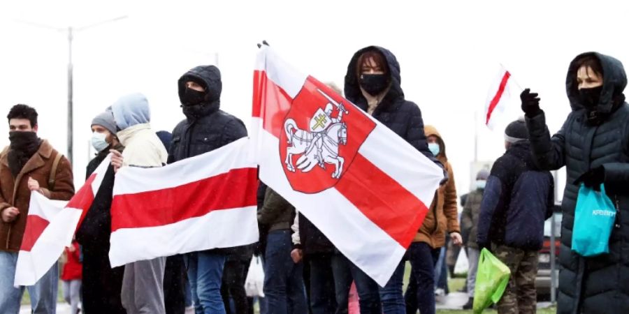 Demonstranten in Minsk