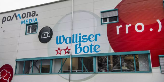 Das Gebäude des Herausgebers des «Walliser Bote» in Visp. walliser bote mengis