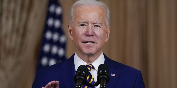 Joe Biden, Präsident der USA, spricht im Aussenministerium. joe biden