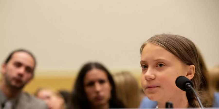 Greta Thunberg am Donnerstag im US-Kongress