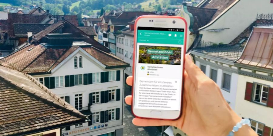 Crossiety-App für die Vernetzung von Einwohnerinnen und Einwohnern.