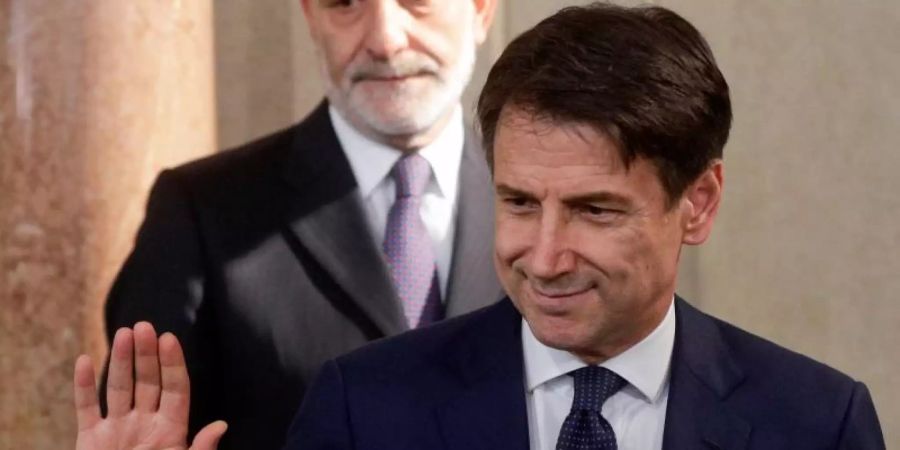 Italiens bisheriger und auch künftiger Ministerpräsident Giuseppe Conte nach seinem Treffen mit Staatspräsident Mattarella. Foto: Gregorio Borgia/AP