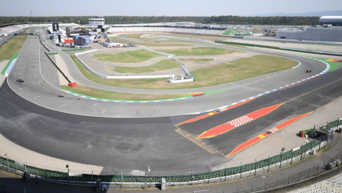 Der Hockenheimring, Formel-1-Strecke in Deutschland. Ex-Rennfahrer Ralf Schumacher erwartet eine schwierige Zukunft für den deutschen Motorsport. Hockenheimring