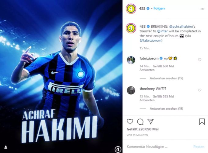 Achraf Hakimi soll demnächst zu Inter Mailand wechseln. Achraf Hakimi