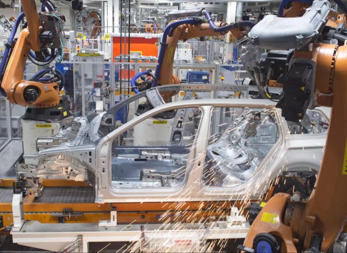 Eine Autofabrik von VW in Zwickau. sozialdemokratische partei deutschlands