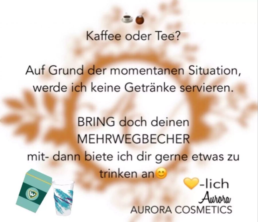 Getränke gibt es nur im Mehrwegbecher.