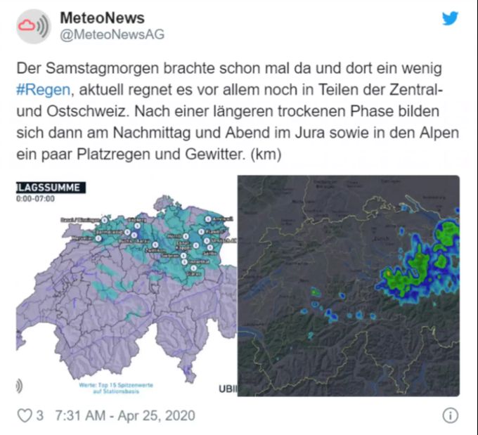 Am Wochenende kommt der Regen. wetter