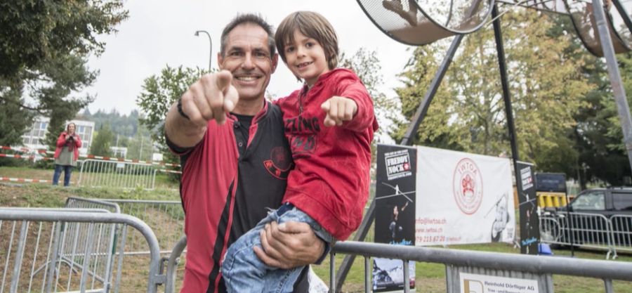 Freddy Nock und sein jüngster Sohn.