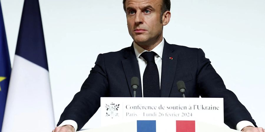 Emmanuel Macron, Präsident von Frankreich, lud zu einer internationalen Unterstützerkonferenz für die Ukraine ein. Foto: Gonzalo Fuentes/RTR/AP/dpa