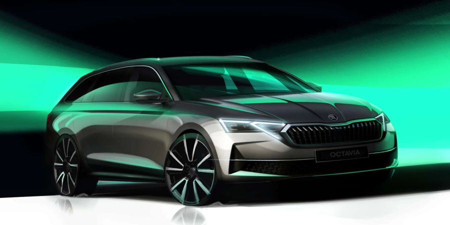 2024 Skoda Octavia RS Facelif, Designskizze Kombi