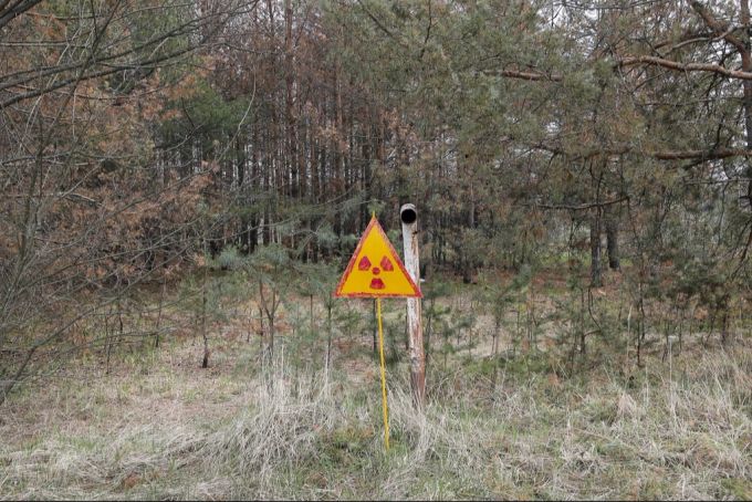 Radioaktivität Schild Tschernobyl