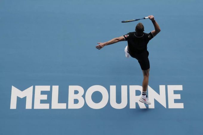 Marton Fucsovics im Einsatz an den Australian Open 2020. Marton Fucsovics