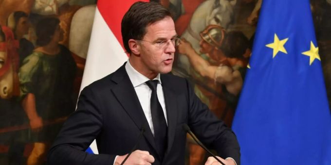 Niederländischer Regierungschef Rutte. Niederlande NS-Jugendverfolgung