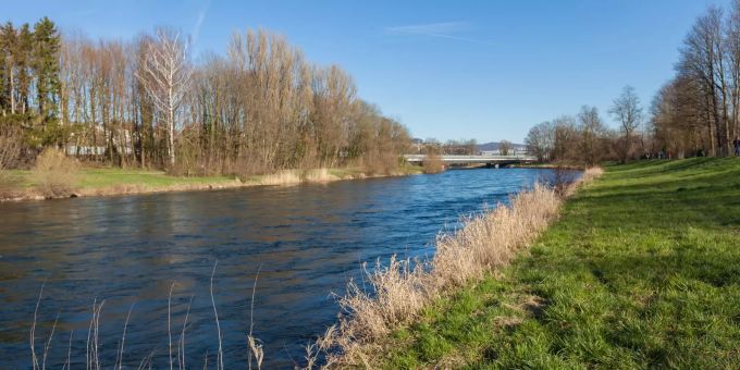 Flussufer der Limmat in Schlieren. Flussufer der Limmat in Schlieren.