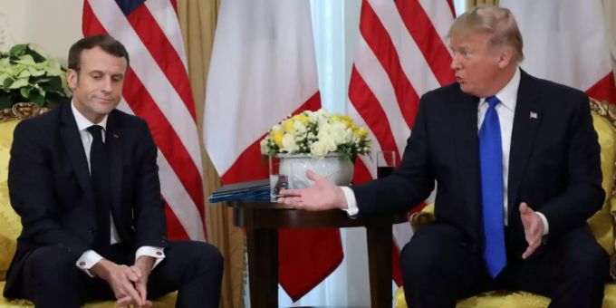 Emmanuel Macron (l.) und Donald Trump im Dezember in London Emmanuel Macron (l.) und Donald Trump im Dezember in London