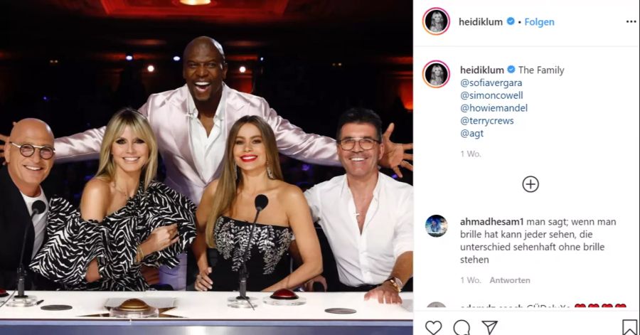 Heidi Klum mit der Jury von «America's Got Talent».