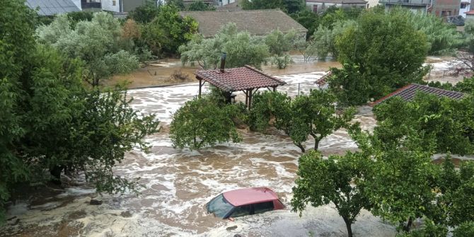 Auto in Überschwemmung Griechenland