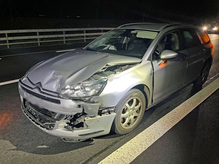 Auffahrkollision auf der A14 bei Inwil