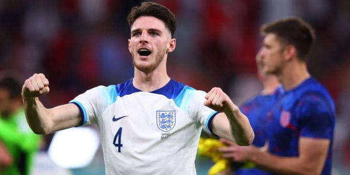 Ist zurück auf dem Platz: Englands Declan Rice. Ist zurück auf dem Platz: Englands Declan Rice.