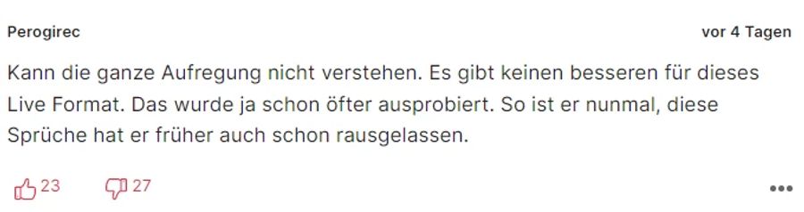 «Perogirec» stellt sich auch nach dem fragwürdigen Auftritt hinter Thomas Gottschalk.