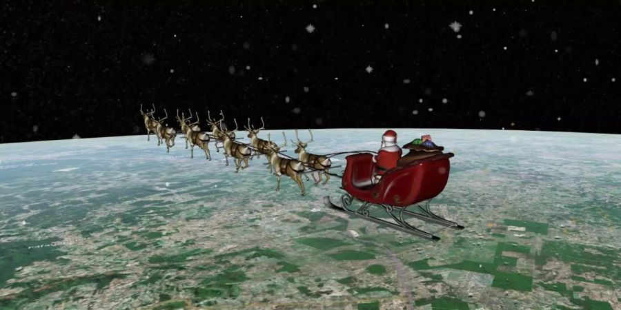 Auf der Website der US-Raketenabwehr Norad kann die Flugbewegung des Weihnachtsmannes beobachtet werden.