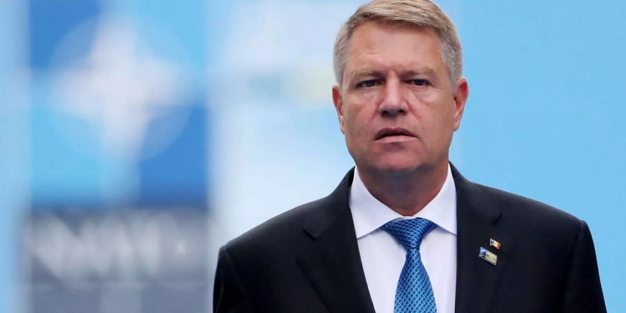 Rumäniens Staatschef Klaus Iohannis am NATO-Gipfel in Brüssel.