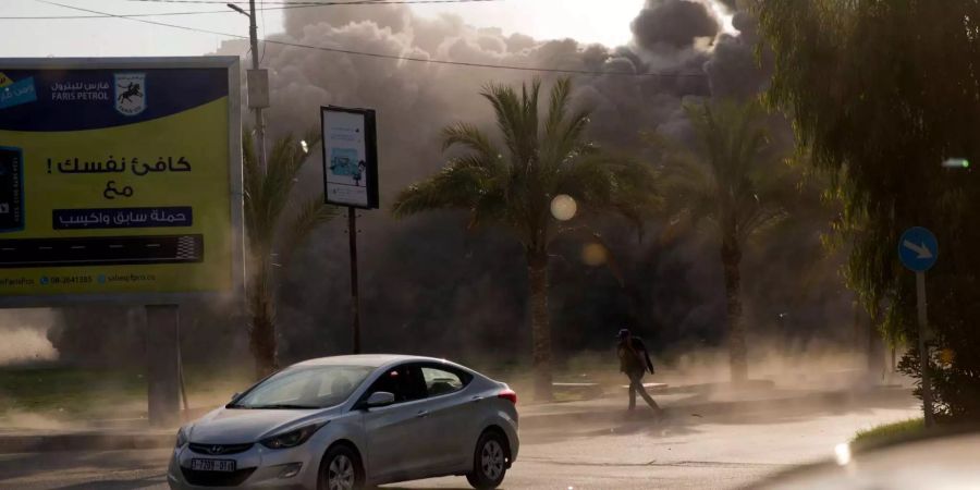 Ein Bild vom israelischer Raketenangriff auf den Gazastreifen.