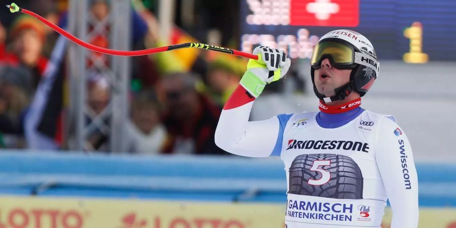 Beat Feuz gewinnt die Abfahrt von Garmisch-Partenkirchen (D).